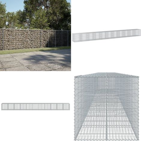 vidaXL Panier gabion avec couvercle 1100x100x100 cm fer galvanisé (1/5)