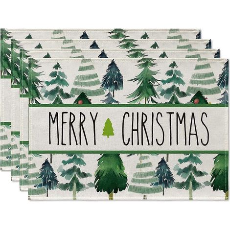 Lot de 4 sets de table pour repas de fêtes - Sets de table festifs pour les repas de Noël (1/5)