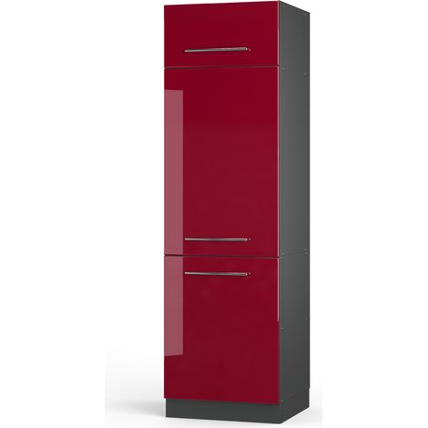 Armoire pour frigo Fame-Line, Rouge bordeaux Haute brillance, 60 cm, Vicco