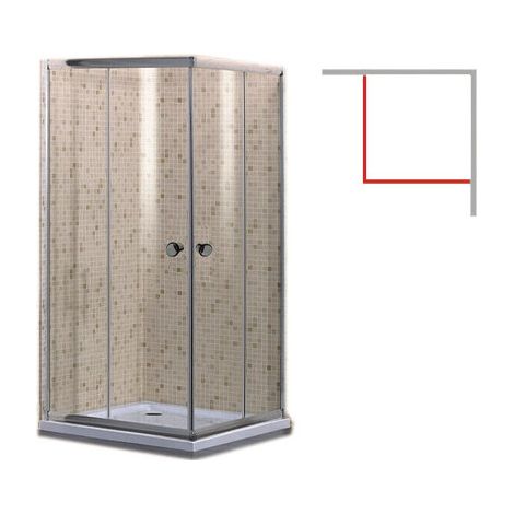 Box doccia in vetro con 2 ante scorrevoli modello TULIPANO 70x70xH190 cm