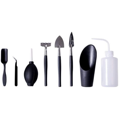 5 Outils de Plantation pour Plantes Grasses avec Brosse de Nettoyage, Outils de rempotage pour Jardin et Plantation à la Maison(Noir) (1/5)