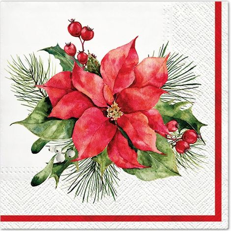 Tovaglioli natalizi STELLA DI BETLEMME Natale 33x33 cm 20 pezzi.