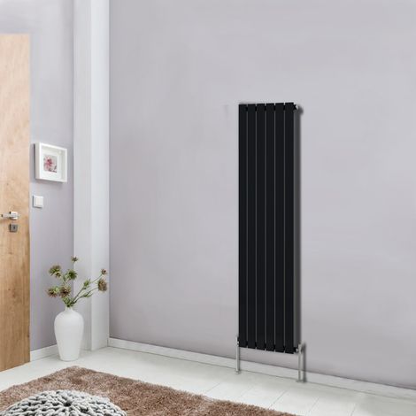 NRG Designer Radiator Flat Panel Central Heating Rads Black Vertical Single 1600x408mm (1/5)