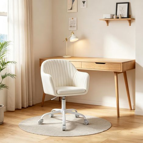 Fauteuil de salon, chaise de bureau élégante, chaise de bureau avec dossier (uniquement avec 1 chaise de bureau) (1/5)