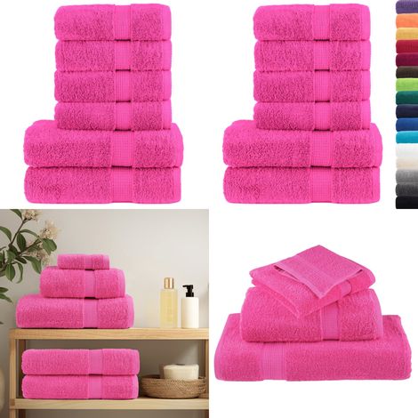 6 tlg. Premium-Handtuch-Set SOLUND Rosa 600 g/m² - Badetuch - Duschtuch (1/5)