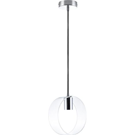 Paco Home Deckenlampe Pendelleuchte Lampe Wohnzimmer Glas Retro Design E27  ohne Leuchtmittel,  Transparent-Chrom