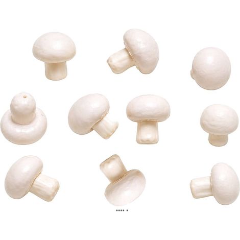 Champignons de Paris Blanc Rosé factices &ndash lot de 10 &ndash H 4,65 cm L 3,4 cm (1/3)