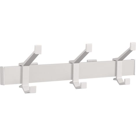 Appendiabiti da parete Alu.F1 in argento, con 3 ganci per cappotti/giacche, lunghezza 410 mm