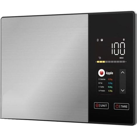 Bilancia da cucina in acciaio inox da 5 kg, calcola peso, calorie, proteine, grassi e carboidrati, per una cucina sana. (1/4)