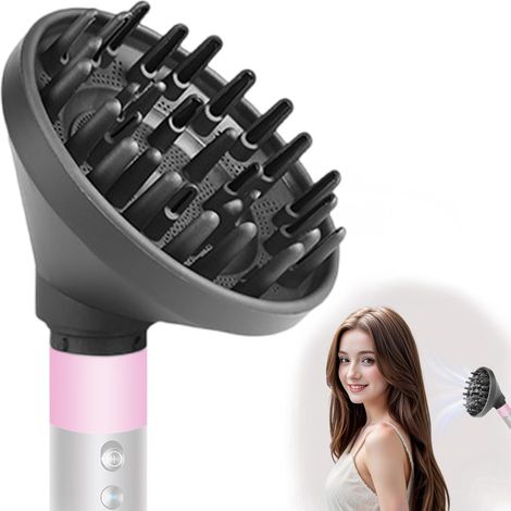 Diffusordüse für Dy-son Airwrap Styler Aufsätze HS05 HS03 HS01, Tragbare Haartrocknerdüse zur Umwandlung des Airwrap Stylers in einen Haartrockner (Grau) (1/5)