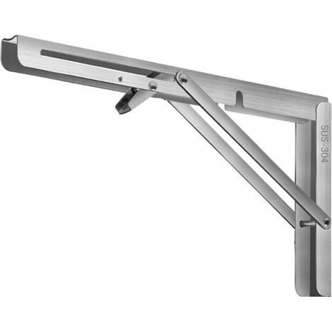 Supports d'étagère pliables en acier inoxydable, robustes et faciles à installer, pour projets de bricolage gain de place fixés au mur.