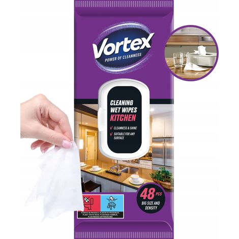 VORTEX Küchen-Feuchttücher, Klappdeckel, 48 Stück