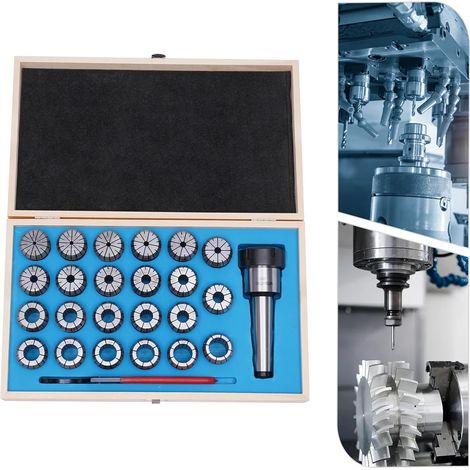 ER40 - Set di 23 pinze, 4 – 26 mm, M16 MK4, con chiave inglese per postazioni di lavoro CNC, macchina per incisione e tornitura per fresatura, foratura, ecc