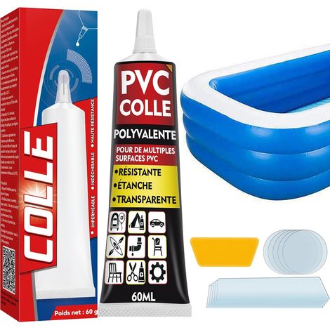 Kit Réparation Piscine, Reparation Liner Piscine Colle de pour réparations Rapides d'articles gonflables, Comprend Une Gonflable, des Anneaux Natation Transparent -