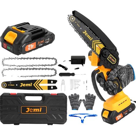 Motosierra, motor sin escobillas, lubricación automática, 1 batería de plástico. (1/2)