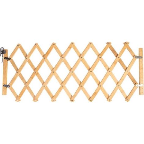 Barrière pour chien extensible en bois – Conception télescopique jusqu'à 110 cm – Installation facile sur portes et escaliers (1/5)