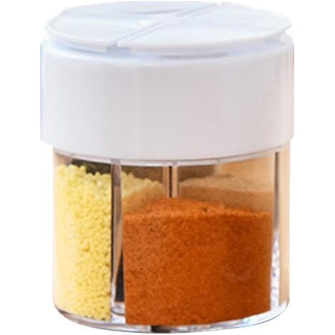 Récipients à épices 4 en 1, boîtes à épices 4 en 1, boîtes à épices de cuisine avec quatre compartiments, salière et poivrière ménagère avec couvercle pour assaisonner la cuisine à l'intérieur (1/5)