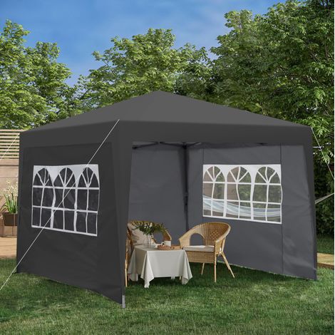 Pavillon Gartenzelt faltbar 3x3m Metall Schwarz HAVRYA (1/4)