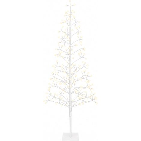 Albero di Natale con luci LED Bianco 20 x 20 x 180 cm Acciaio vidaXL