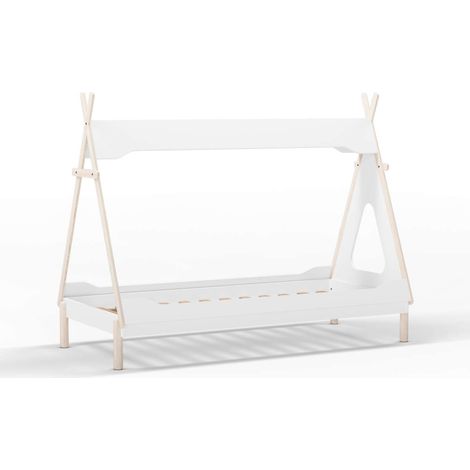 Cama juvenil modelo Tadeo acabado blanco/cera blanca, 165cm(alto) 104cm(ancho) 210cm(fondo) (1/3)