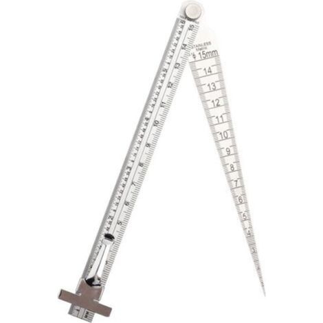 Stainless Steel Welding Taper Gap Gauge Depth Ruler Hole Inspection Tool (1/4)