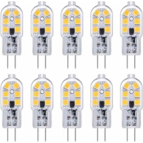 PA Lot de 10 ampoules LED G4 12 V 2 W Blanc froid 6000 K 200 lm Couvercle de cuisine pour camping-car Non dimmable (1/4)