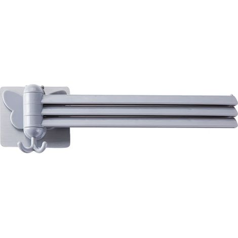 Porte-serviettes - Support Mural Pliable Rotatif à 3 Branches - Auto-adhésif - ABS - Pour Salle De Bain Et Cuisine - 1 Pièce (1/5)