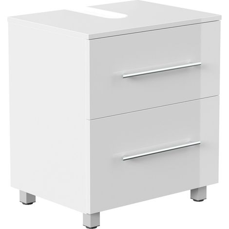 Universal Unterbau auf Standfüßen 55 cm SoftClose weiss hochglanz