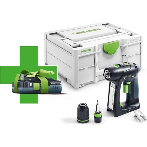 Festool – Perceuse-visseuse sans fil 18V avec 1 batterie 4.0Ah – Moteur EC-TEC sans balais – Couple 27Nm pour perçage bois dur et métal – Système FastFix (1/5)