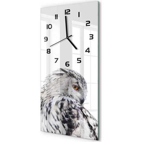 Horloge Murale Rectangulaire Verticale Décorative et Fonctionnelle 30x60 cm Hibou blanc 30x60 cm (1/5)