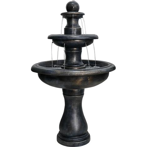 CAIziFontaine moderne d’extérieur en béton de 115 cm de hauteur avec pompe submersible électrique (1/5)