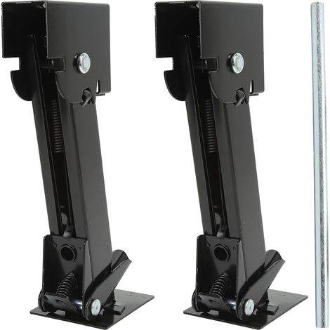 Lot de 2 stabilisateurs de remorque - Cric pivotant à fermeture éclair - Charge maximale de 290 mm à 455 mm - Réglable (1/5)