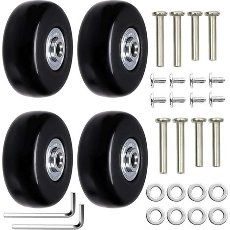 4 Pièces Valise Roues de Rechange Valise Roues Remplacement Roue de Valise Universelle Bagages Essieux et Roulettes Roulettes de Rechange Réparation pour Les Bagages Valise (45mm x 18mm) (1/5)