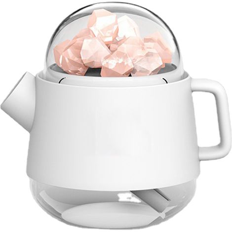 360mL diffuseur d'huiles essentielles en pierre de sel, forme bouilloire, silencieux sans fil, pour maison dortoir cadeau blanc (1/5)