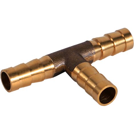 3-Wege-T-Stück aus Messing, 8 mm, für Kraftstoff-, Druckluft-, Öl- und Gasschläuche (1/5)