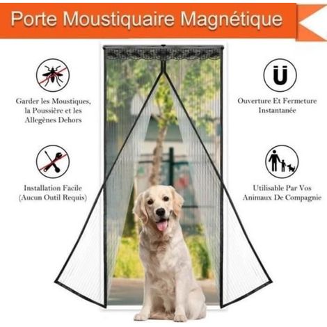 Moustiquaire - JASENX - Rideau de Porte Magnétique - 210x90 cm - Fixation Auto Agrippante - Anti Moustiques