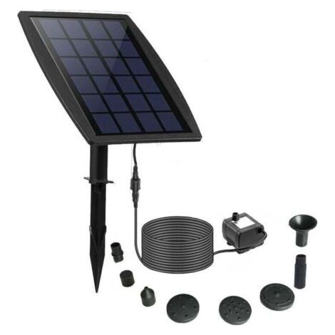 Fontaine Solaire, DIY 2.5W Solaire Flottant Extérieur Fontaine, Nouveau Pompe Bassin Solaire avec 8 Buses & 3M Câble Solar Fountain pour Bain d'oiseaux Aquarium Jardin (1/4)