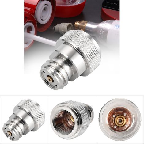 Adaptateur Conversion CO2 Tank Canon Paintball (Argent) avec Clé en L - Matériau Brass Durable, Compatible Machine Sodas/Eau Pétillante/Inflation (1/5)