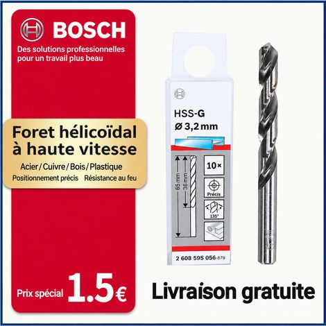 Foret hélicoïdal en acier rapide HSS queue ronde 2,5 mm perçage métal aluminium plastique 1,8 kg – Livraison gratuite