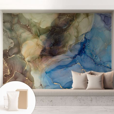 Papier peint intissé classique moderne pour salon et chambre à coucher Décoration rapide avec colle Abstrait coloré 208x146 cm (1/5)