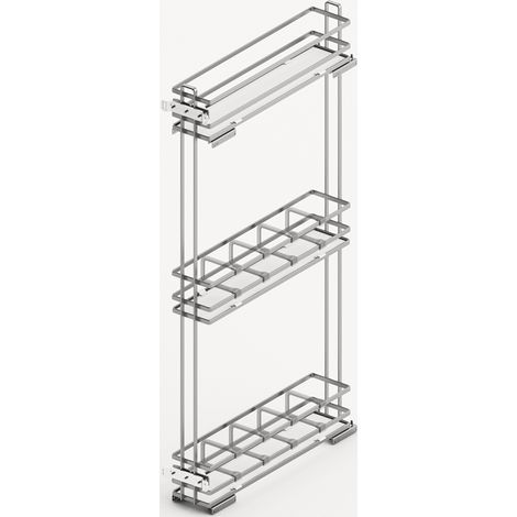 Hettich Lario Frontauszug 400 KB150 3-etagig verchromt/weiss