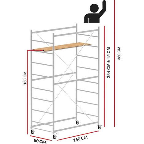 Echafaudage JOLLY 160 (Hauteur de travail 3,80 m)
