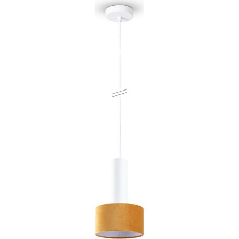 Paco Home Luminaria Suspensión Salón Colgante Pantalla Tela Comedor Moderna GU10 Lámpara colgante, Blanco-Marrón Claro