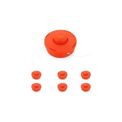 Brush Cutter Head - Double Nylon Line - Automatic Feed - M10 Thread - Universal Fit for Gasoline Brush Cutters - Set of 6 (1/5)