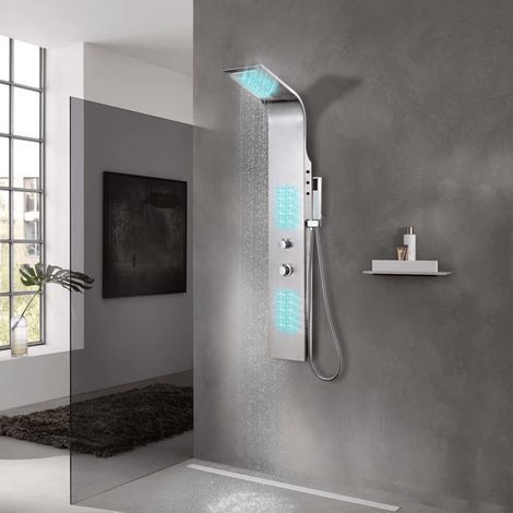 Panneau de douche incurvé en acier inoxydable