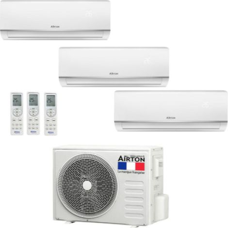 Climatiseur reversible tri-split AIRTON - Prêt à poser - 2500W - 3500W