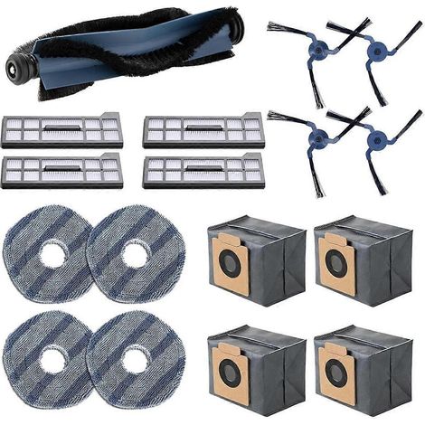 Pièces détachées pour aspirateur robot X10 Pro Omni : brosse principale, filtre HEPA, lingettes de nettoyage, sacs à poussière (1/5)