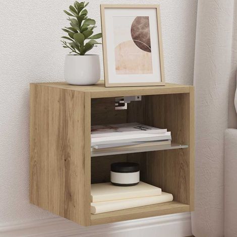 TV-Wandschrank mit LED-Leuchten Artisan-Eiche 30x28,5x30cm