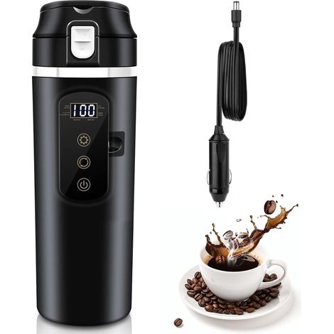Bollitore elettrico per auto, bollitore elettrico portatile 12V/24V da 500 ml, tazza termica da viaggio per auto (1/5)