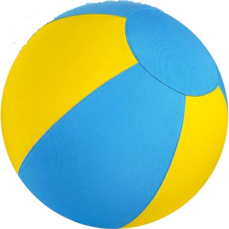 Palla gonfiabile per cani da esterno, giocattolo da addestramento e da masticare per cani di taglia grande, gialla e blu, taglia S (45 cm).